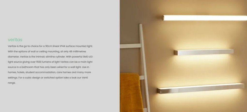 Aplica LED baie IP44 design liniar Veritas
