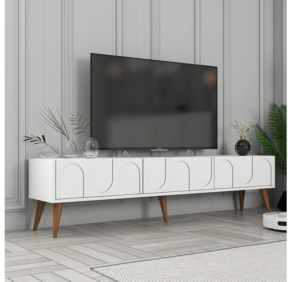Masă TV/Dulap Bipemu 3 (alb + Nuc) . 1095685