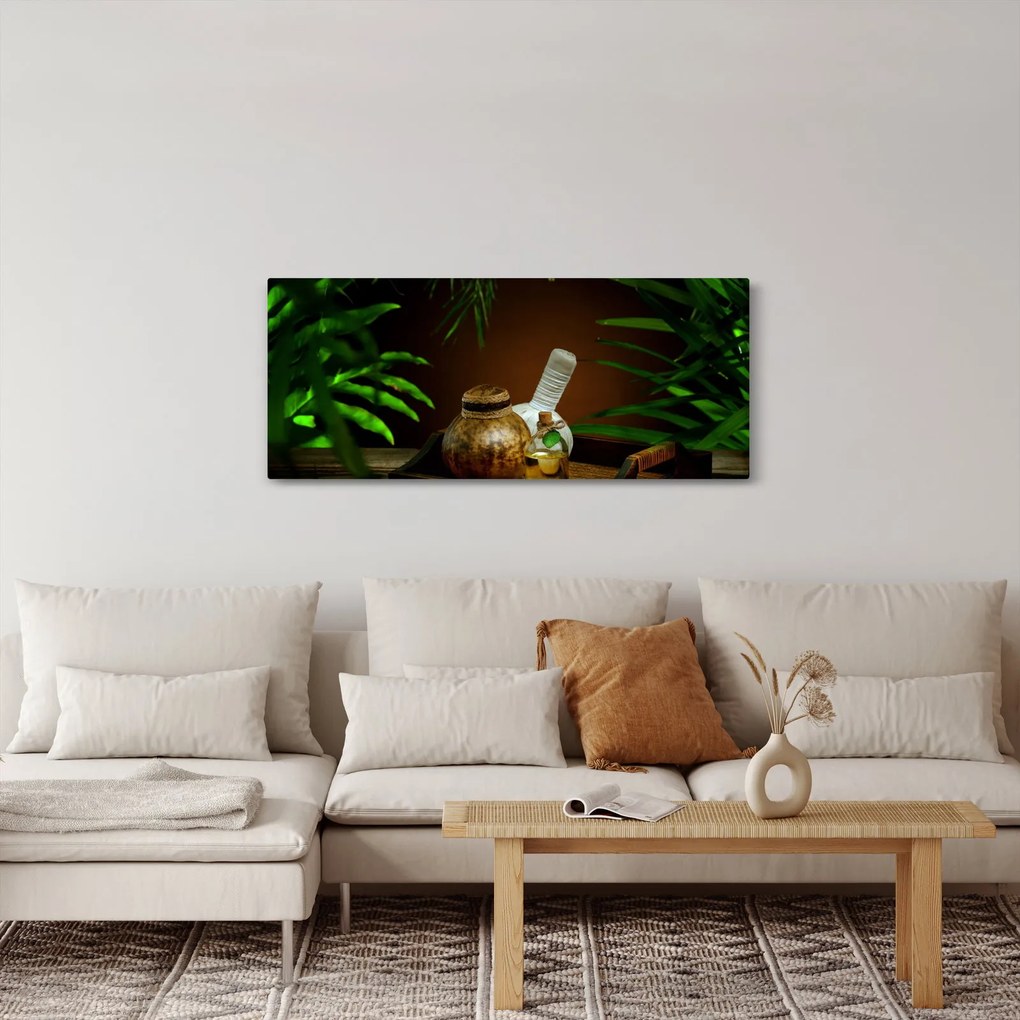 Tablou cu obiectele spa (120x50 cm)