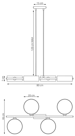Lustră suspendată cu cablu DRUMZ 4xE14/10W/230V bej