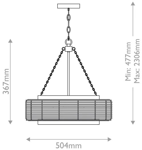 Quoizel QZ-WAYLON-4P-AWH - Lustră cu lanț WAYLON, 4x E27/60W/230V, Ø 50,4 cm