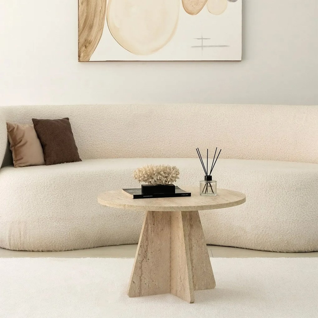 Măsuță de conferință Mushroom Travertine