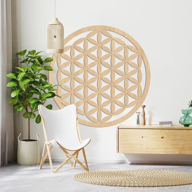 SENTOP | Mandala elegantă din lemn sculptat pentru perete - FLORUM