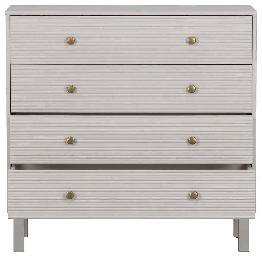 Comodă gri deschis joasă din lemn de pin 94x91 cm Madu – WOOOD