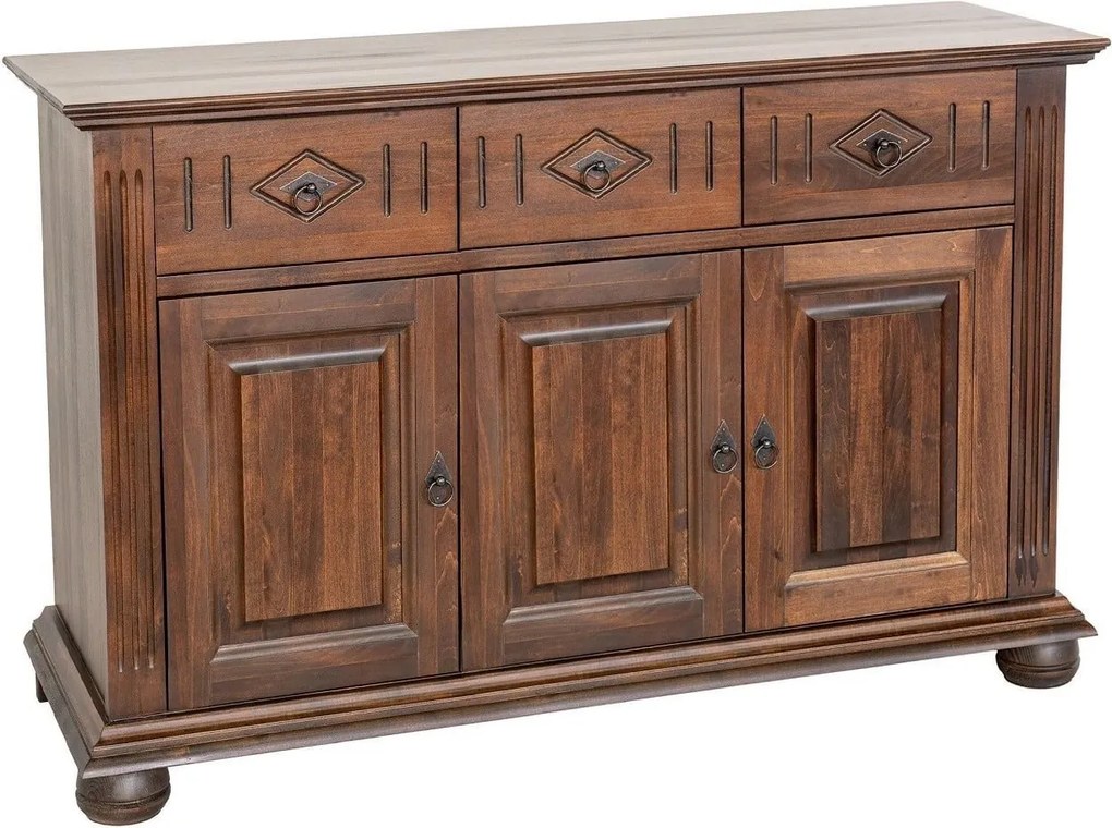Comodă lemn masiv maro Sonya, 115 × 41 × 78 cm