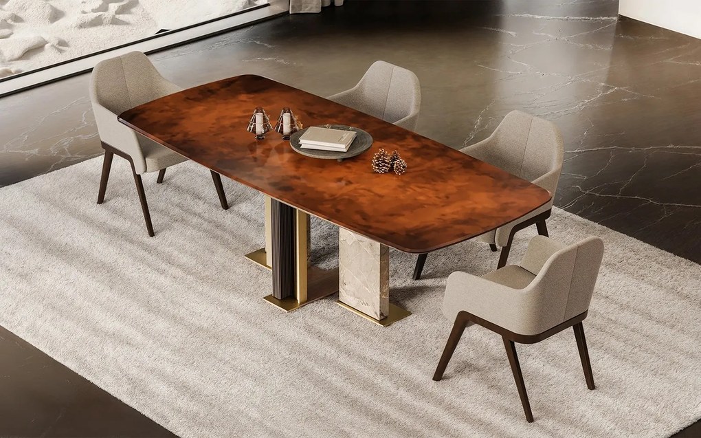 Masă lemn masiv dining Domo Personalizabilă, 240 × 110 × 75 cm