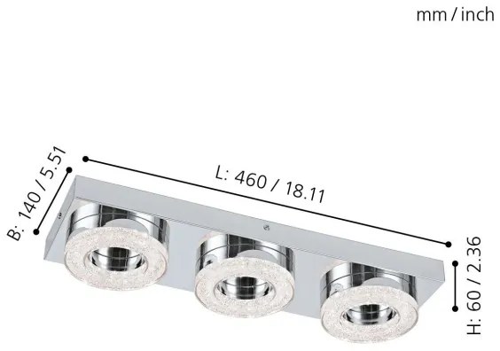 Eglo 95663 - Plafonieră LED FRADELO 3xLED/4W/230V