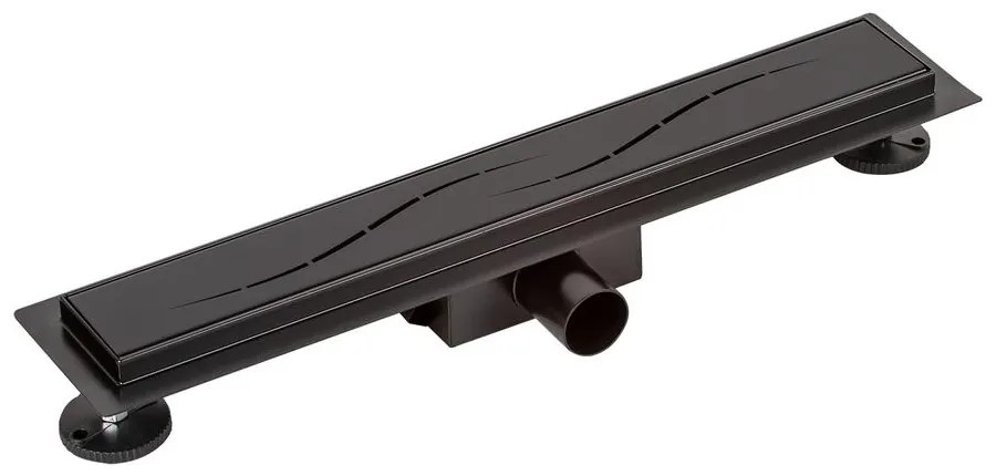 Burela negru mat scurgere de duș liniară, 70 cm