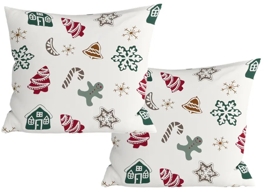 Set 2 bucati fete de perna decorative HOLLY 45x45 cm, alba