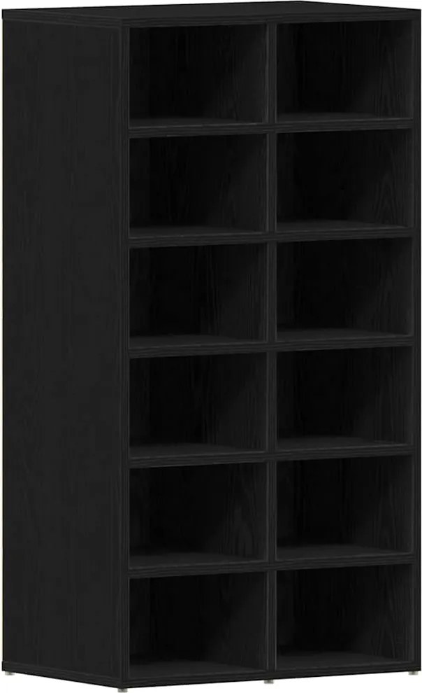 vidaXL Suport pentru pantofi Stejar negru 54x34x100,5cm Lemn prelucrat