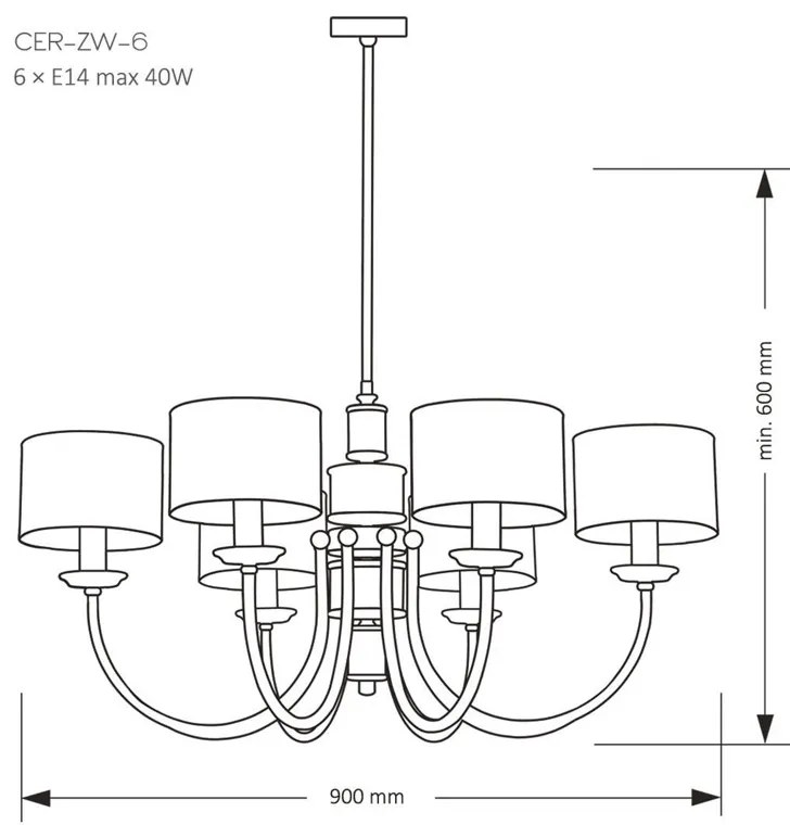 Candelabru 6 brate elegant design modern Cero