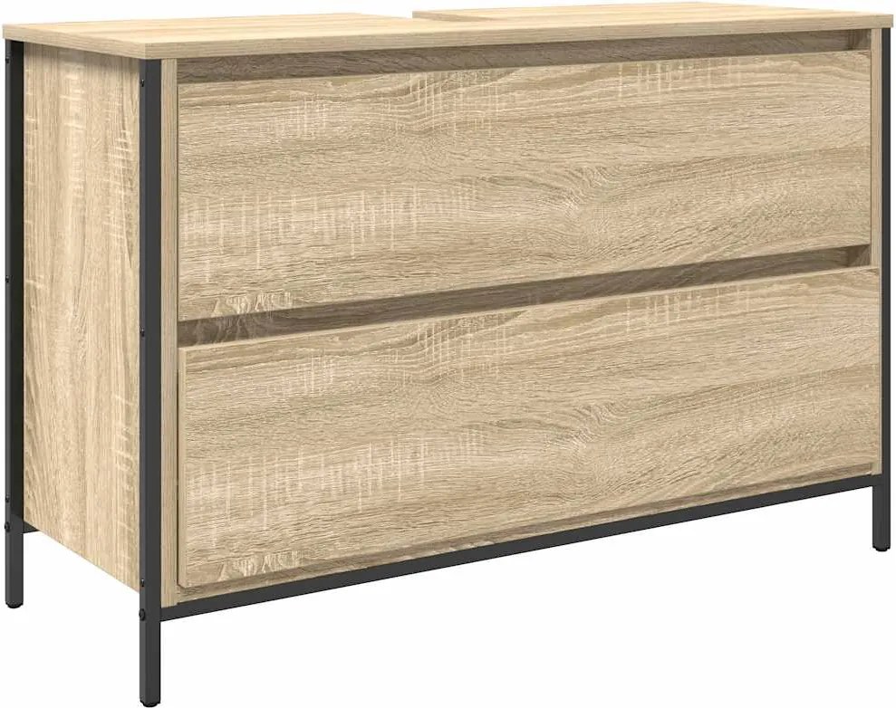 vidaXL Dulap pentru baie cu sertare Stejar Sonoma 90x34,5x60 cm