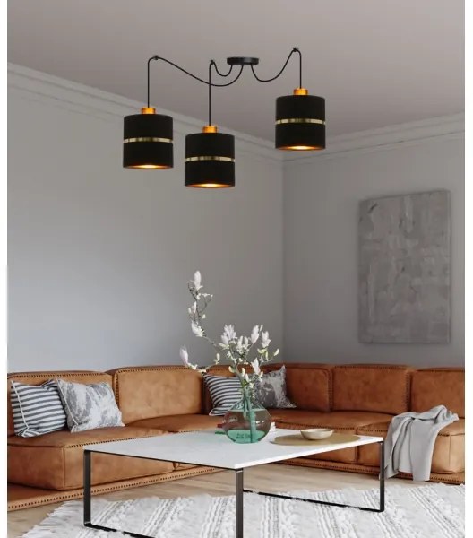 Lustră pe cablu ASSAM 3xE27/60W/230V negru