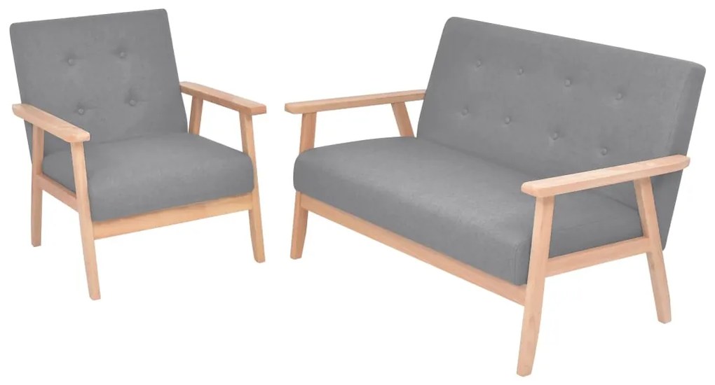 vidaXL Set canapele 2 piese Textil Gri deschis
