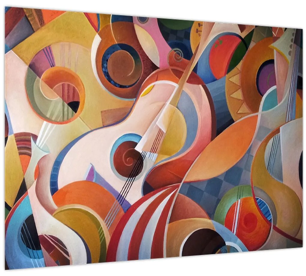 Tablou pe sticlă - Abstract muzical (70x50 cm)