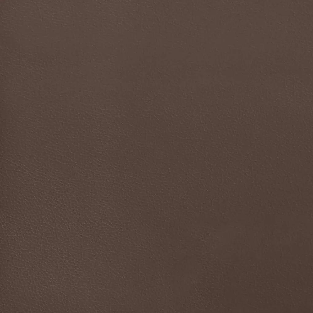 Tablie de pat cu aripioare maro 163x23x78 88 cm piele ecologica 1, Maro, 163 x 23 x 78 88 cm
