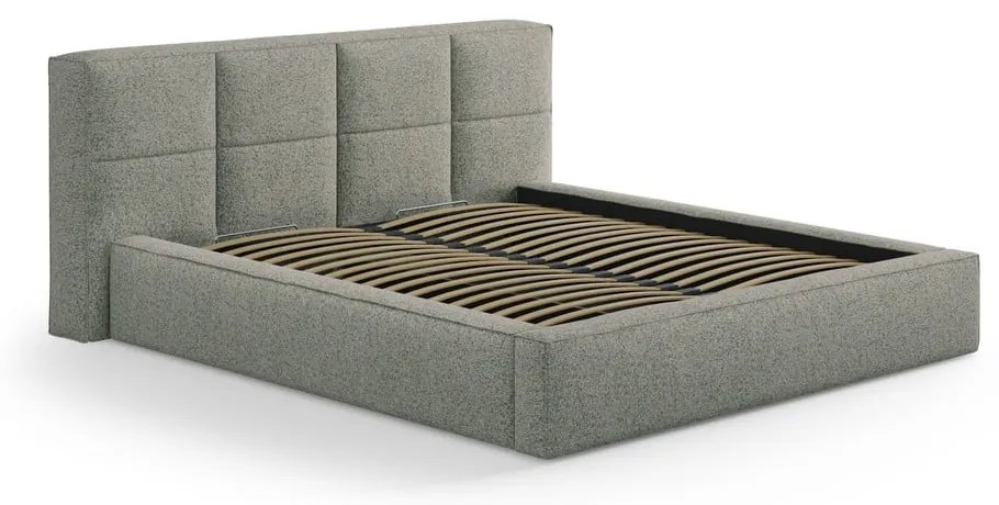 Tăblie de pat verde tapițată 209x100 cm Darren – Micadoni