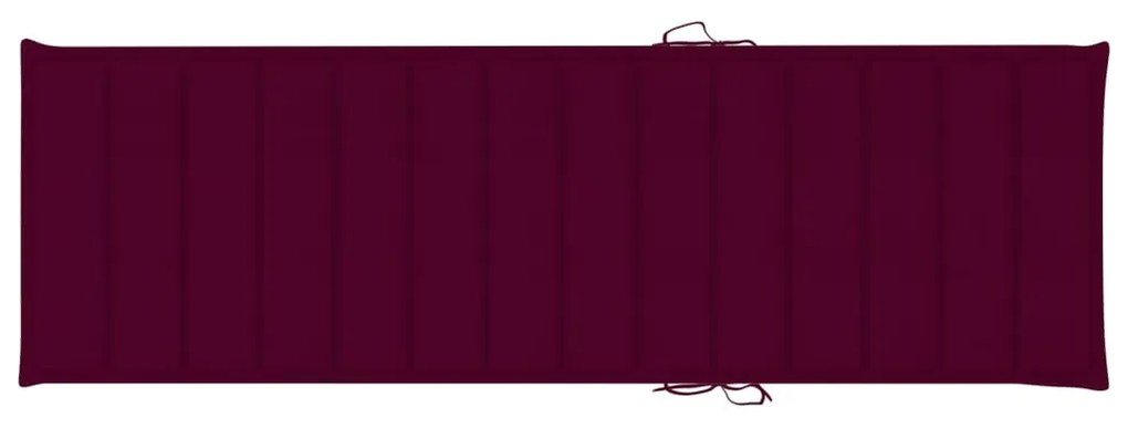 Sezlong cu perna, lemn masiv de acacia si otel galvanizat Bordo, 200 x 60 cm, 1