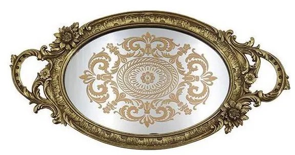 Tavă decorativă 46,5x24,4 cm auriu