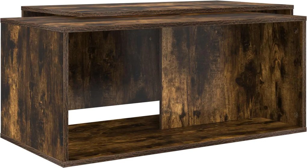 vidaXL Set de măsuțe de cafea 2 pcs Stejar fumuriu Lemn compozit