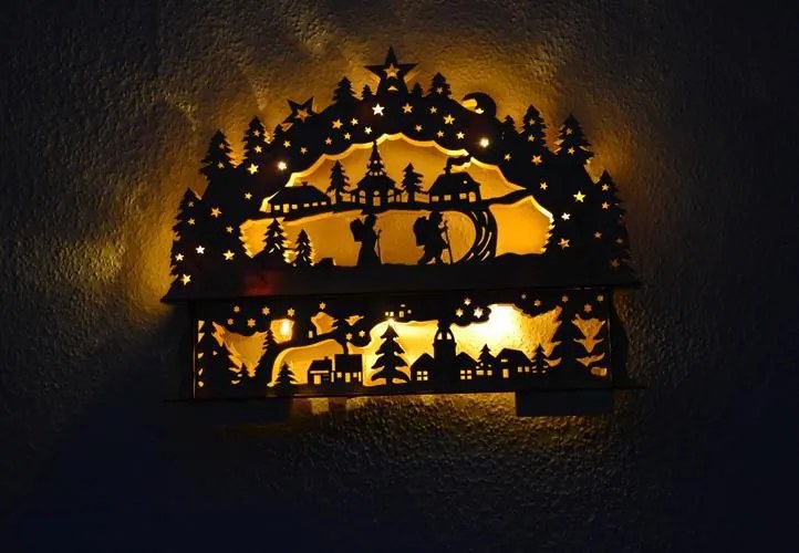 Decorațiuni de Crăciun - Peisaj de Crăciun - 10 LED-uri