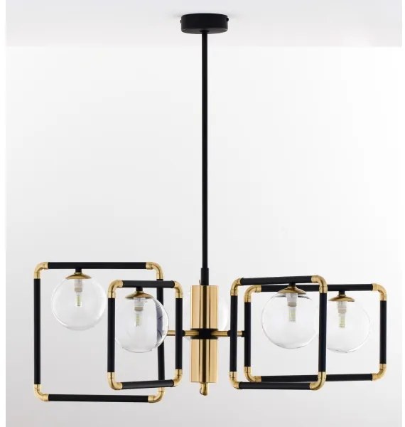 Lustră pe cablu Jupiter 1985 IBRA 5xG9/10W/230V negru/auriu