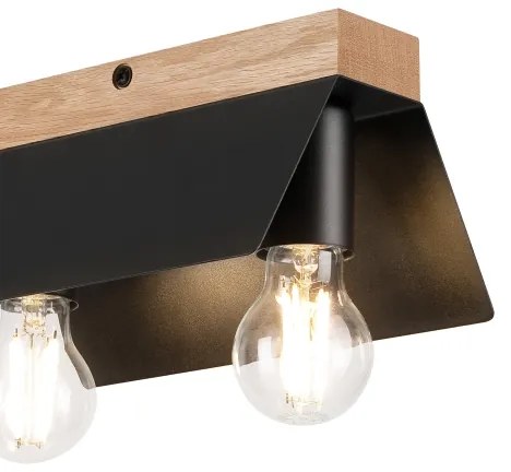 Plafonieră ESME 2xE27/15W/230V negru/stejar