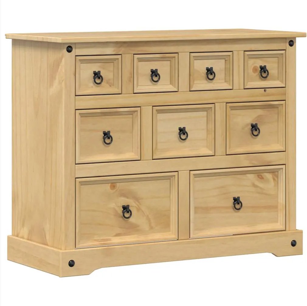 vidaXL Dulap cu sertare „Corona”, 101x45x82 cm, lemn masiv de pin