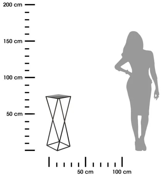 Suport pentru flori 70x24 cm, negru