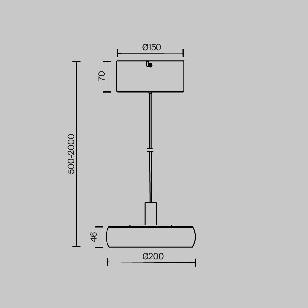 Lustra LED suspendata Float sticla fumurie