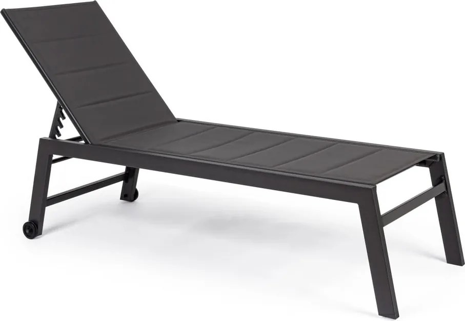 Șezlong de grădină gri antracit din metal Hilde – Bizzotto