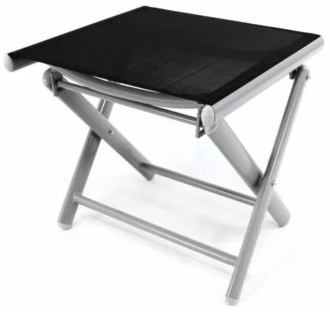 Scaun de grădină din aluminiu - pliabil negru