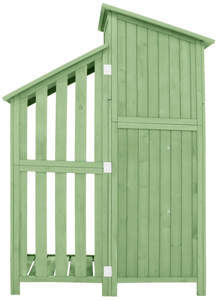Dulap de grădină cu 2 rafturi, magazie de unelte cu spațiu mare de depozitare, 124 × 46 × 174 cm, Verde
