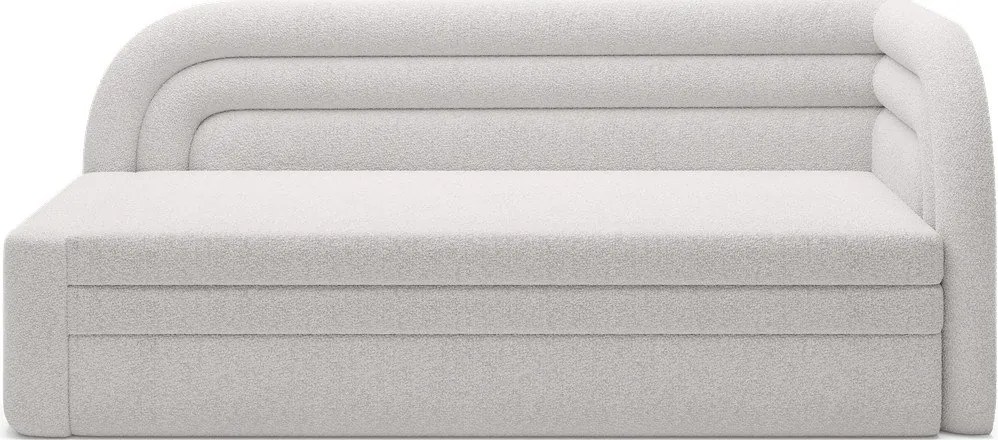 Canapea crem extensibilă/cu spațiu de depozitare cu tapițerie din țesătură bouclé cu colț pe partea dreaptă 223 cm Fabillo – ELTAP