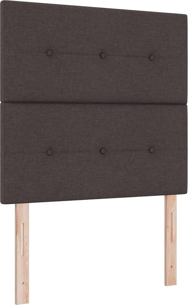 vidaXL Tăblie LED cu benzi LED cu headboard Maro închis 80 cm țesătură
