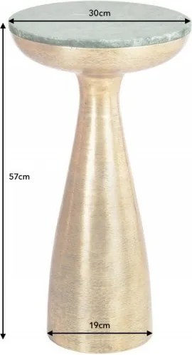 Masuta design industrial Elements 30cm, verde / auriu