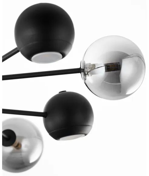 Lustră pe tijă Jupiter 1975 MOKA 4xGU10/10W/230V + 4xG9/10W/230V negru/crom