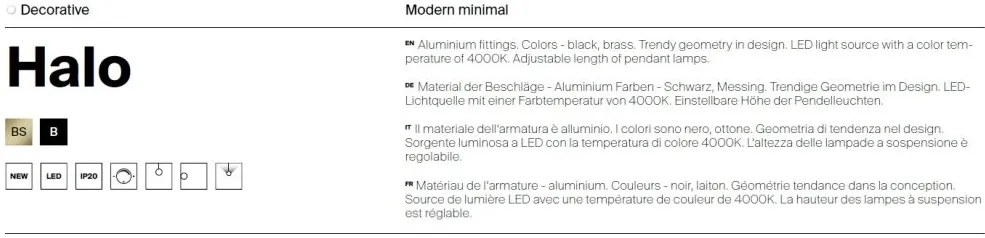 Lustra LED suspendata stil minimalist modern Halo negru
