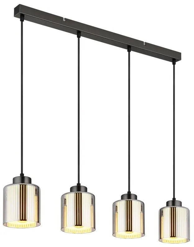 Lustra cu 4 Pendule negru crom FELICIA