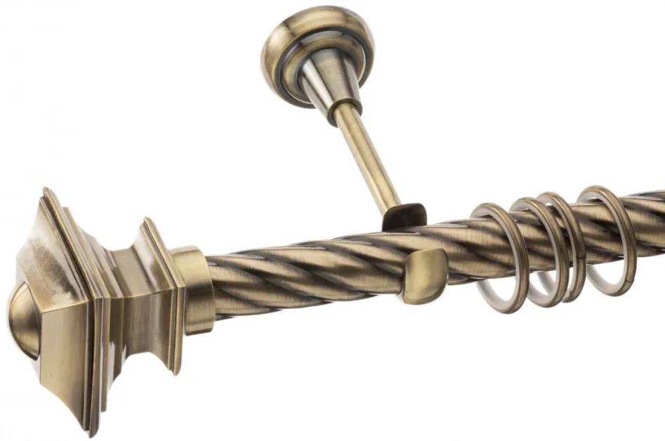 Galerie simpla Verdi teava twister aur antic 25mm (Alege marime: 320 cm)