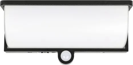 Lampă solară de perete cu LED și senzor LED/3W/3,7V IP54 1500 mAh neagră