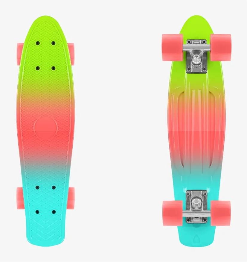 Skateboard colorat InnovaGoods Mini Cruiser Lime