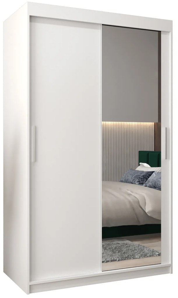 Dulap de haine 120 cm Toki 2 (alb mat + alb mat). 1064971
