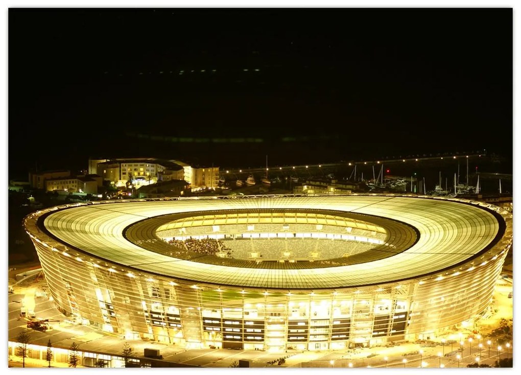 Tablou pe sticlă - stadion de fotbal (70x50 cm)