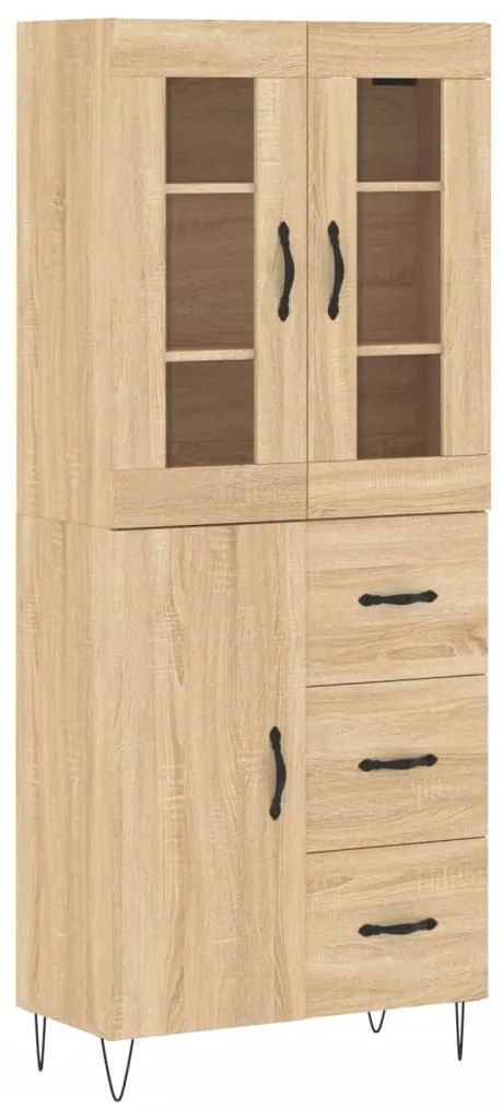 3198500 vidaXL Dulap înalt, stejar sonoma, 69,5x34x180 cm, lemn compozit
