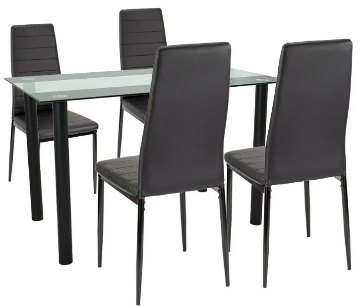 Set de masă Mezza 4+1 negru-negru