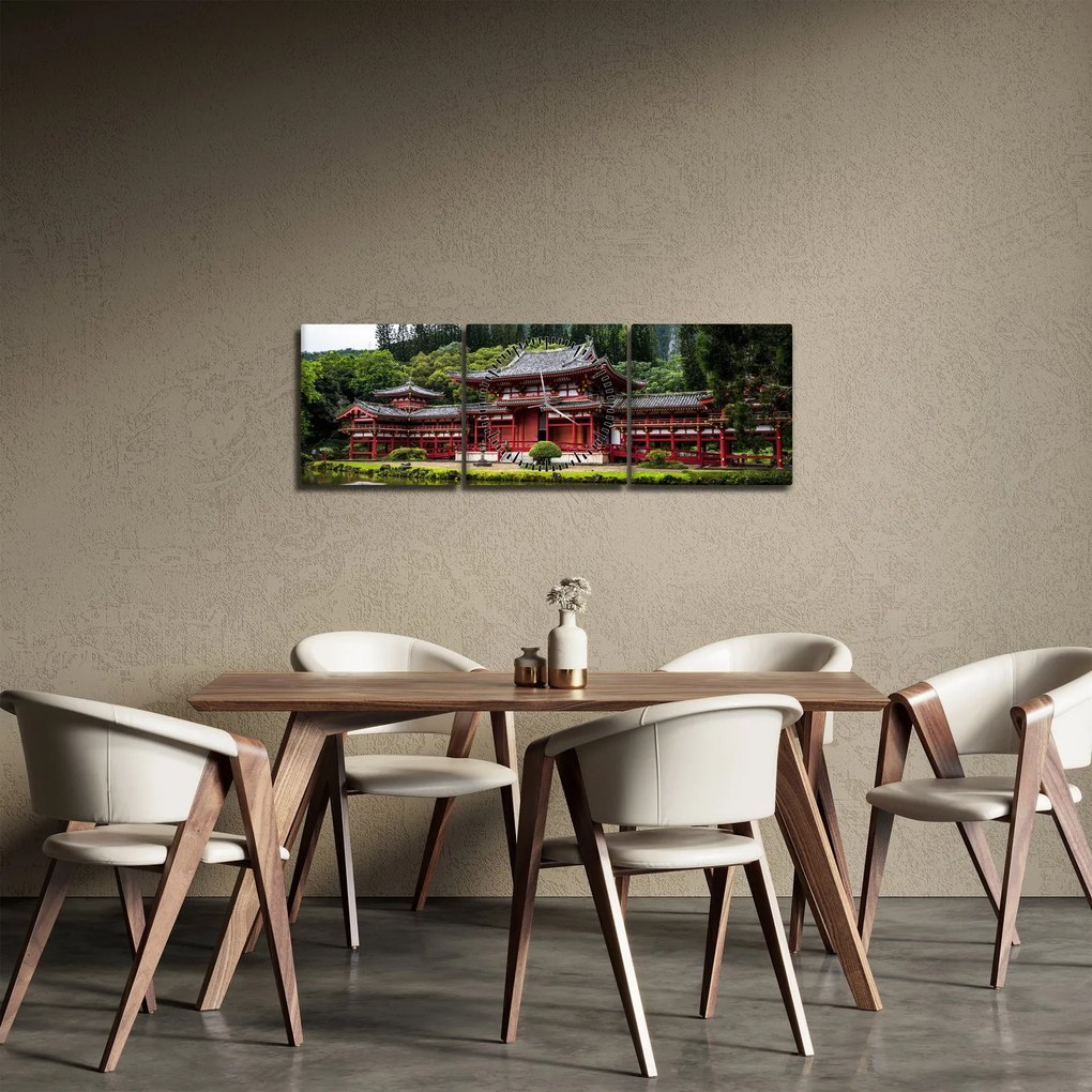 Tablou - arhitectura Chinezească (cu ceas) (90x30 cm)