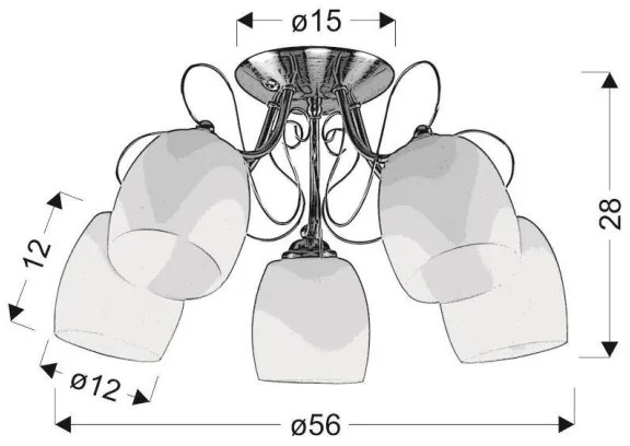 Lustră aplicată AMBA 5xE27/40W/230V