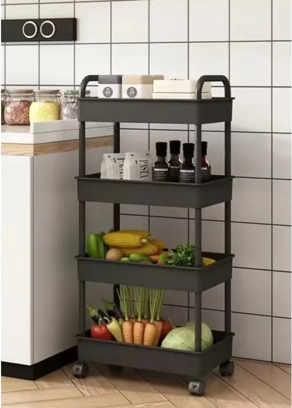 Raft pe roti POZIO 37x22x95 cm negru