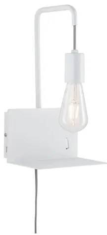 Paulmann 79812 - Lampă de perete CALVANI cu poliță și port USB, 1xE27/40W, 230V, albă